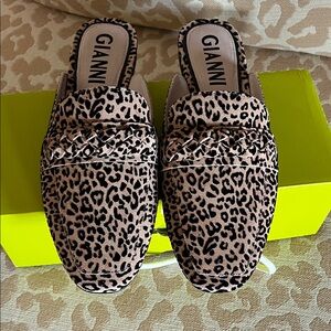 Ganni Leopard Print Mules